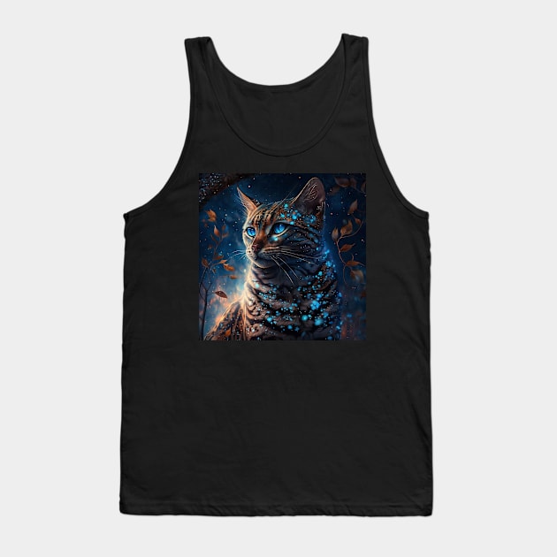 Shimmering Bengal Cat Tank Top by Enchanted Reverie